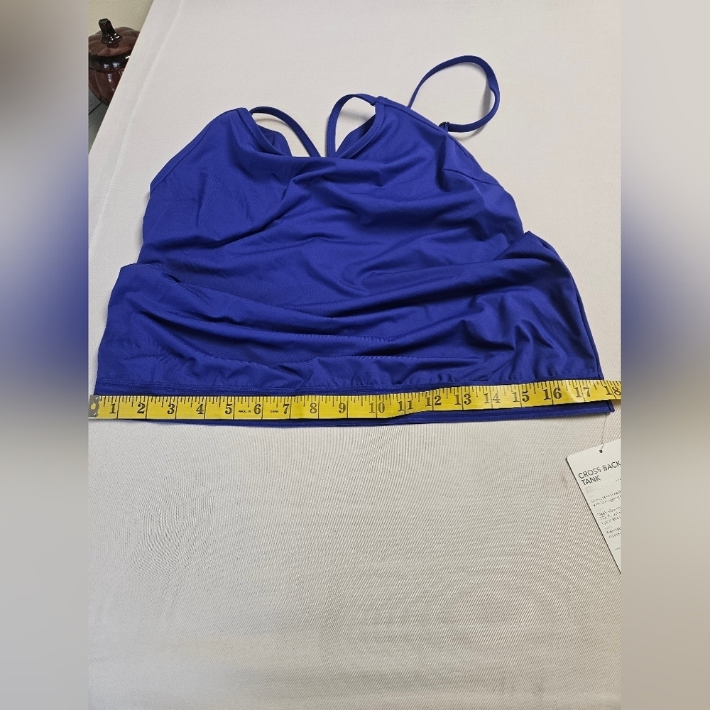Athleta- Cross Back   Tank,Women's 34B-C Blue. Halter Neckline,UPF Quick Dryi - Picture 9 of 9